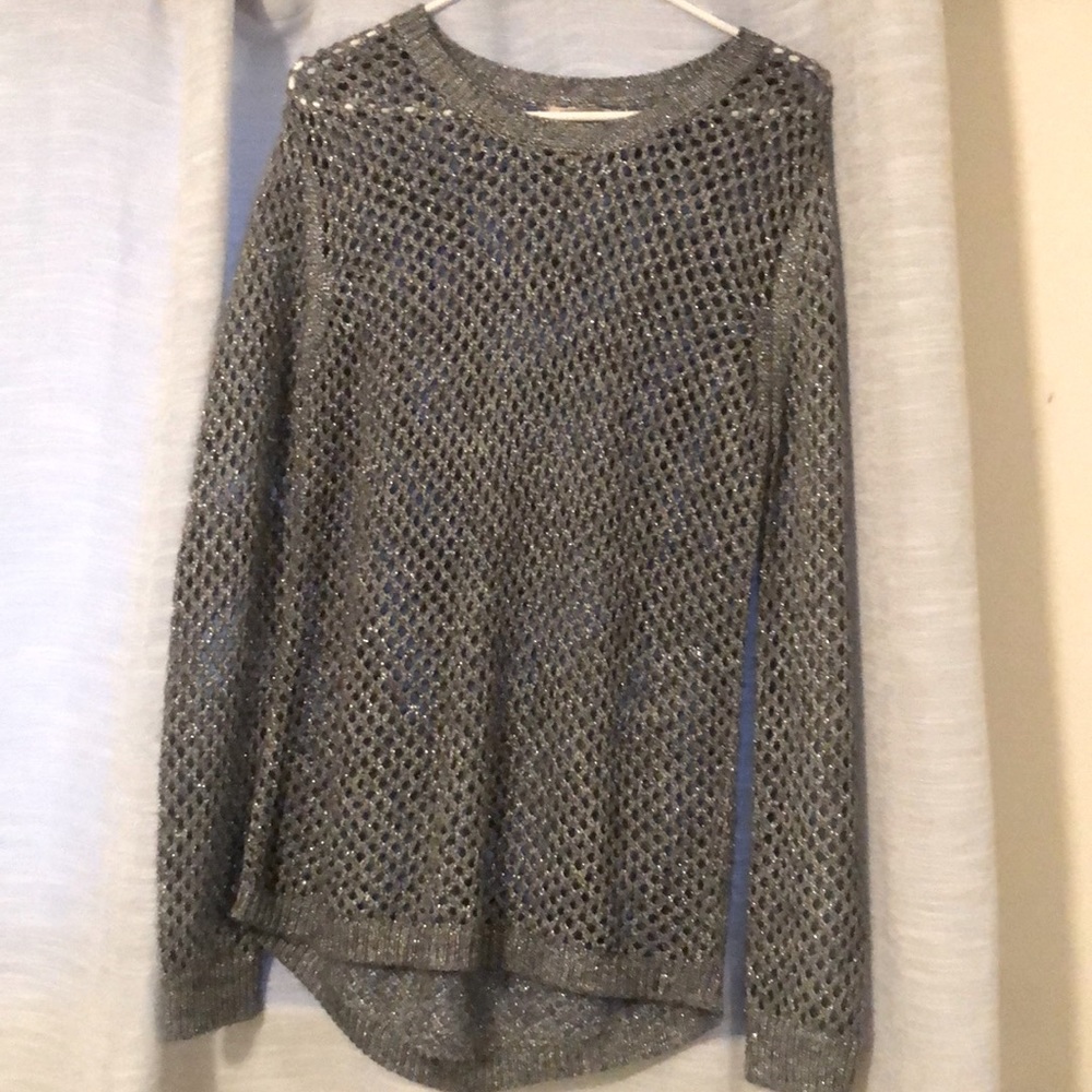 Forever 21 silver netted sweater